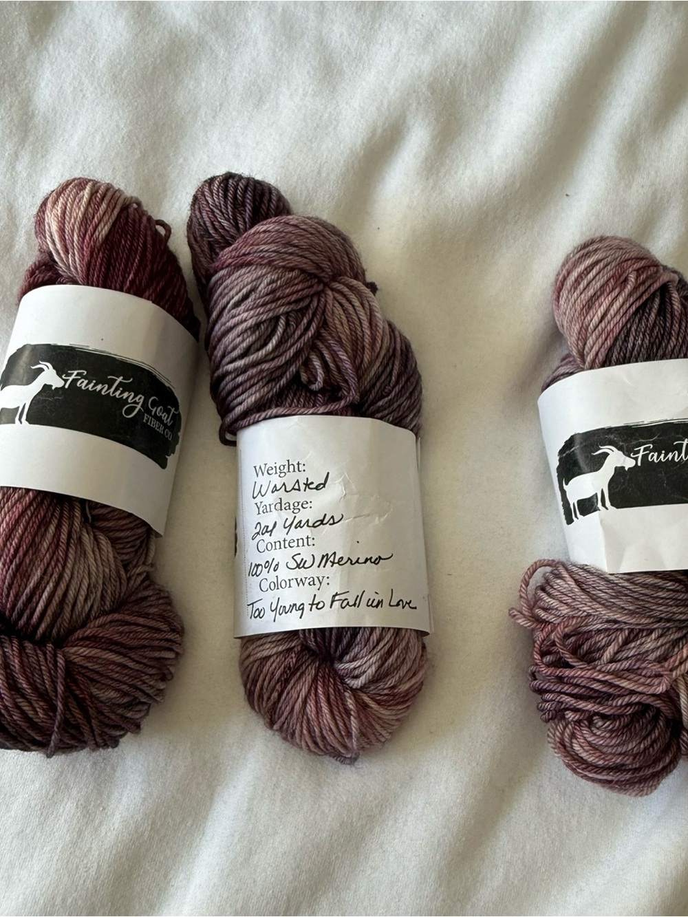 Hand dyed 100% superwash merino yarn 3 skeins worsted